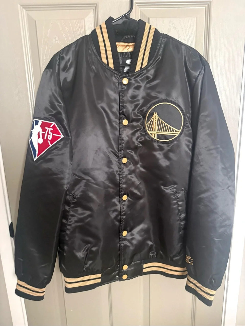 STARTER golden state warriors Satin bomber Jacket size M